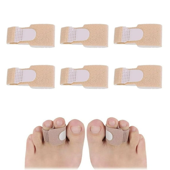 6 PCS Hammer Toe Straighteners, Hammer Toe Splints, Hammer Toe Separators Splint, Toe Spacers Toe Cushioned Bandages Warp for Correcting Hammer Toes, Broken Toes, Crooked Toes & Overlapping Toe