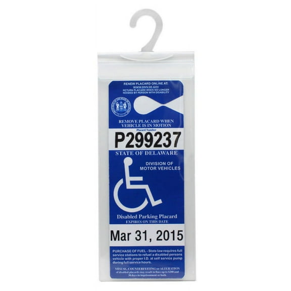 6 PCS Handicap Parking Permit Placard Holder - Disabled Parking Placard Protector Sleeve with Large Hook