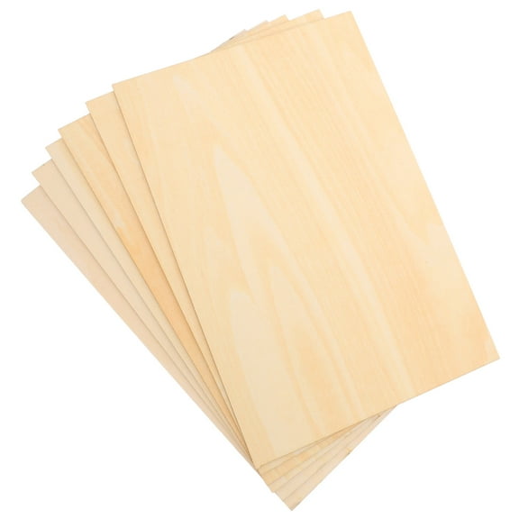 6PCS Unfinished Wood Sheets for Crafts DIY Projects Painting Drawing Engraving Burning and Cutting