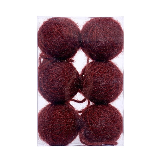 6 PCS Handmade Knitted Yarn Ball Ornaments - Christmas Tree Decor, Holiday Gift, Crochet Knitting Supplies & Cozy Home Decoration
