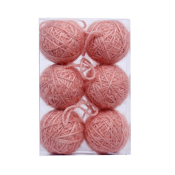6 PCS Handmade Knitted Yarn Ball Ornaments - Christmas Tree Decor, Holiday Gift, Crochet Knitting Supplies & Cozy Home Decoration
