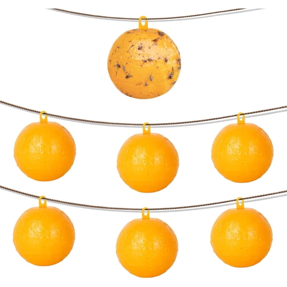 6 PCS Hanging Fly Bugs Sticky Ball Outdoor, Fly Traps Ball Fly Trap Indoor, Gnat Trap Ball for House Plants Kitchen Garden