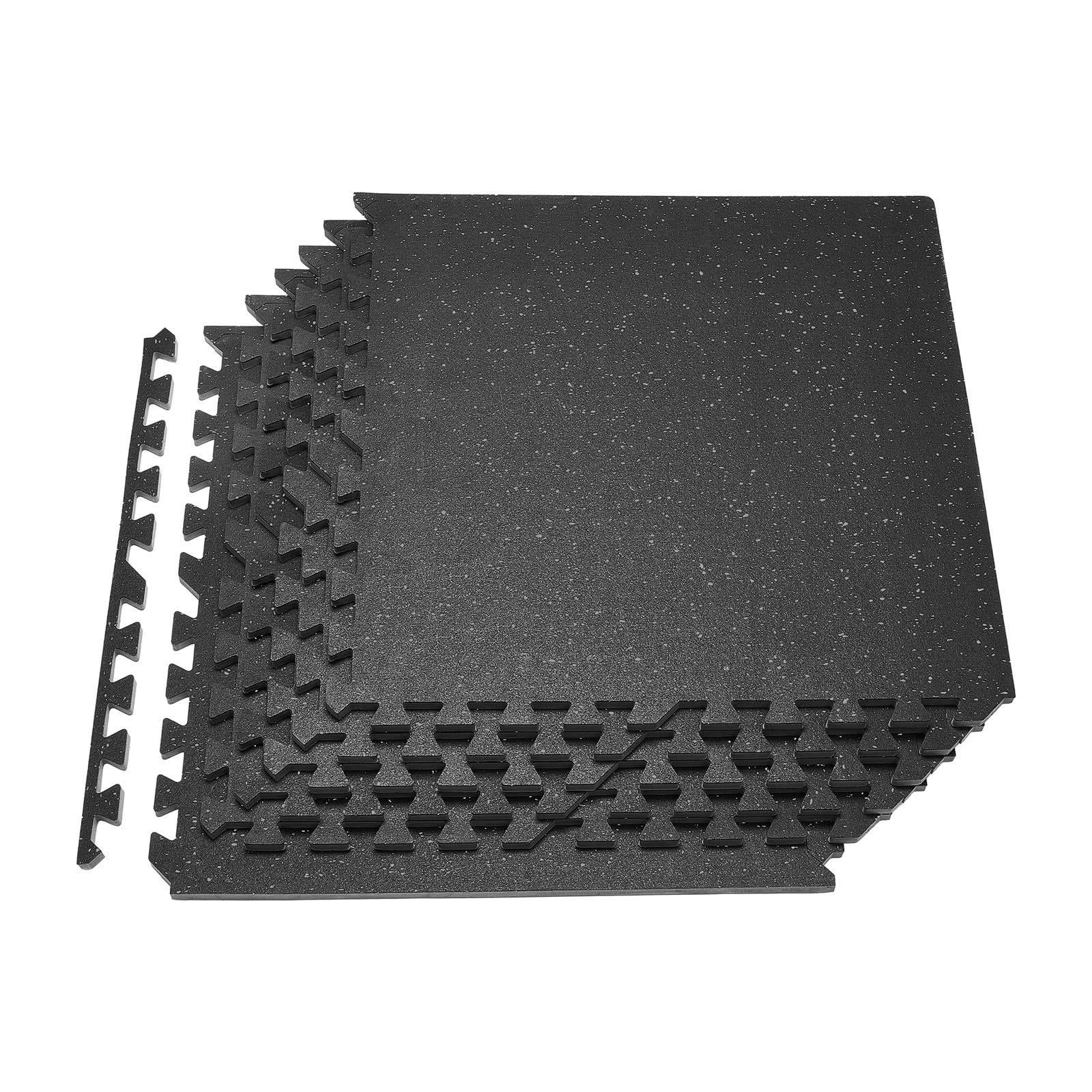 6 PCS High Density EVA Foam Interlocking Exercise Mats 24x24x0.56 Inch Puzzle Floor Tiles with Gray Dots for Home Gym Office Fitness Protective Padding