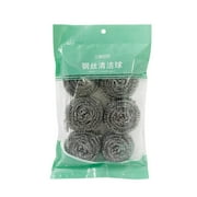 6 PCS Home Stainless Steel Scrubber Sponges Cleaning Balls Metal Scrubber Scouring Pads For Pot Pan Dish Wash Cleaning Aluminum Polish