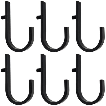 6 PCS J-Shape Tool Hooks, Compatible with Suncast Craftsman Shed Wall, Screw-On Plastic Hanging Hooks for Garage Garden & Shed Organization, Easy Install Storage Solution
