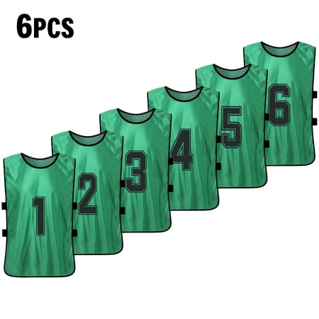 6 PCS Kid's Basketball Pinnies Quick Drying Basketball Jerseys Youth Sports Scrimmage Soccer Team Training Bibs Practice Sports Vest