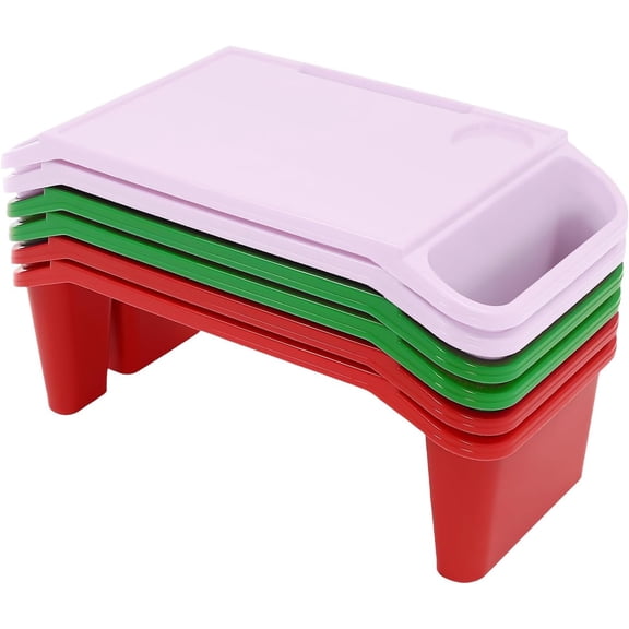 6 PCS Kids Lap Desk Tray, PP Lap Desks, Stackable for Eating, Writing, Gaming, Classroom & Home Activity Use