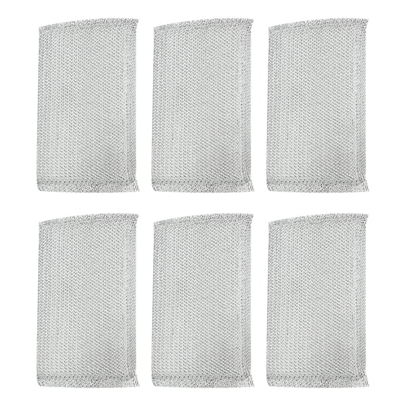 6 PCS Kitchen Scrubbing Sponges,Reusable Dish Wash Sponges,Heavy Duty Non-Scratch Scrubbing Cleaner Sponges,Multi-Surface Non-Metal Dish Scouring Scrubbers for Fast Cleaning,3.34x5.11 inch (Silver)