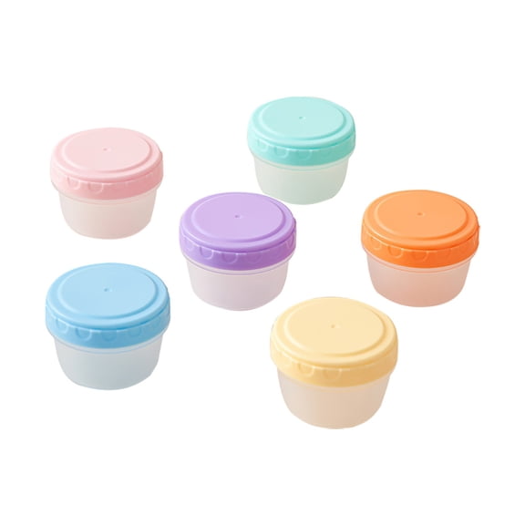 6 PCS Leakproof Small Condiment Containers 1.77x2.36 Inch with Lids, Reusable Plastic Snack Jars for Work Picnic, Dishwasher Safe Kitchen Supplies(White)