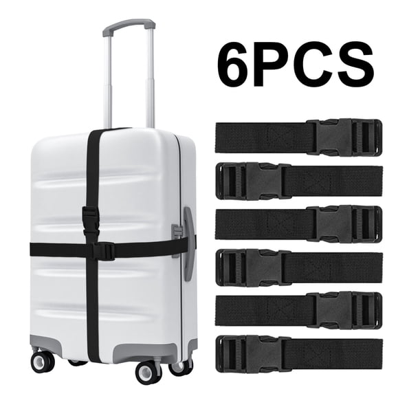 6 PCS  Luggage Nylon Straps with Quick Release Buckle Utility Straps for Travel Packing Outdoor Sports 6 Pack 2.5 x 150cm
