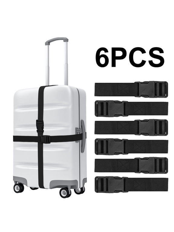 6 PCS Luggage Nylon Straps with Quick Release Buckle Utility Straps for Travel Packing Outdoor Sports 6 Pack 2.5 x 150cm