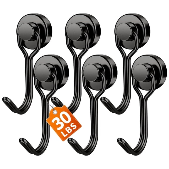 6 PCS Magnetic Hooks, 30lbs+ Magnetic Hooks for Cruise Cabins, Magnet Hooks Heavy Duty for Fridge, Swivel Swing Hooks for Kitchen, Grill, Garage, Cruise Ship Essentials
