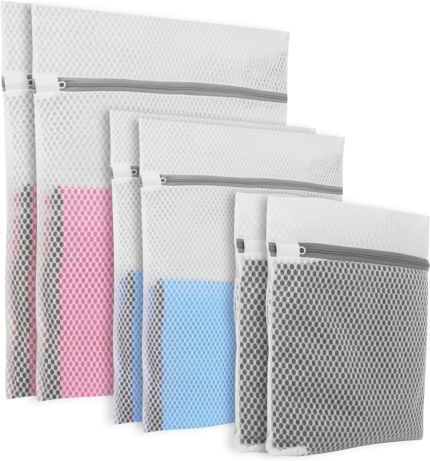 6 PCS Mesh Laundry Bags for Delicates, 3 Size Laundry Bag with Premium