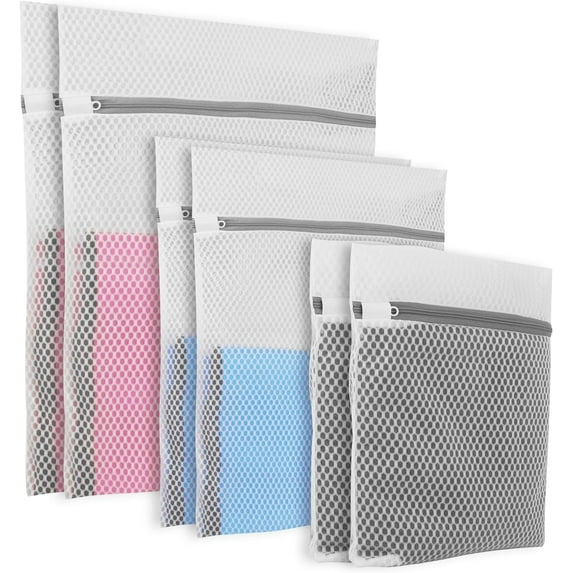 6 PCS Mesh Laundry Bags for Delicates, 3 Size Laundry Bag with Premium Zipper, Laundry Bags Mesh Wash Bags for Travel Organizing, Delicate Laundry Bag (2 Large, 2 Medium, 2 Small)