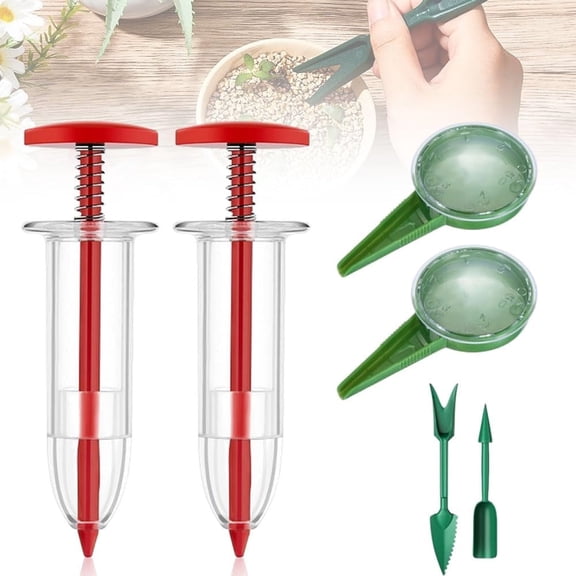 6 PCS Mini Seed Spreader, 2026 Premium Mini Sowing Seed Dispenser, Small Seed Planter Tool, Manual Seedlings Dibber and Widger Set, Seed Sower Spreader Handheld for Tiny Seeds(wwx)