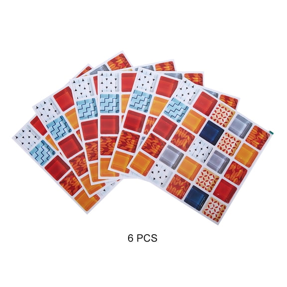 6 PCS Multi Color 3D Self-adhesive Bathroom Kitchen Decoration Wall Stair Tile Sticker