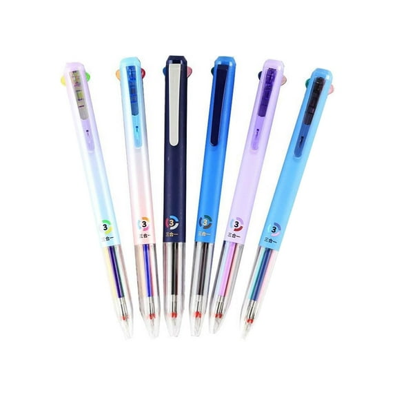 6 PCS Multicolor Pen, Consecutive 18 Colors Quick Drying Gel Ink Pens, 3-in-1 18 Colors, 0.5mm 3-in-1 Multicolor Gel Ink Pen 6PCS