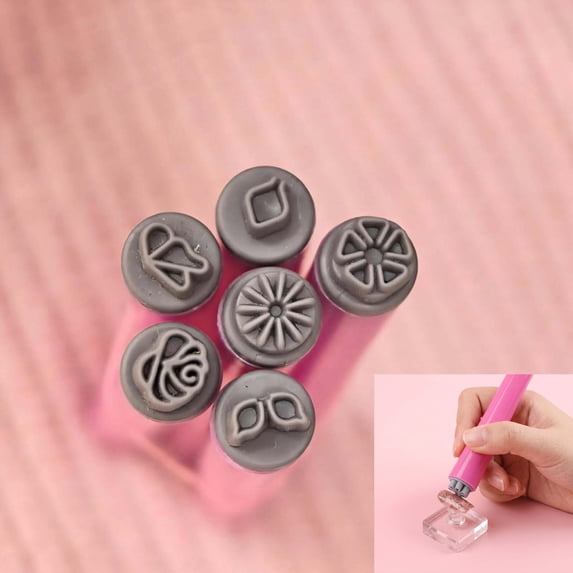 6 PCS Nail Stamp Art Pen Set, Practical Nail Stamper Tools for Women Various Pattern Butterfly Snowflake Flower Nail Stamping Pen Nail Dotting Tool Ideal Nail Accessories for Home DIY