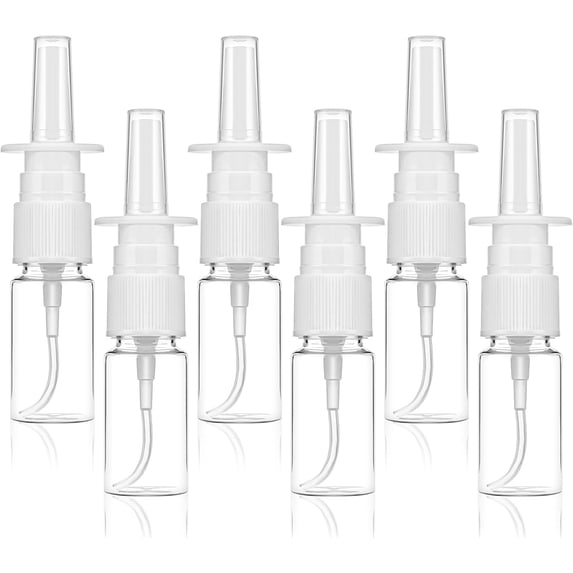 6 PCS Nasal Spray Bottle, Small Portable Nose Spray Bottle Plastic Refillable Nasal Sprayer Container Rhinitis Care Sprayer for Home-Made Saline Nasal Perfume (Clear) 10ml