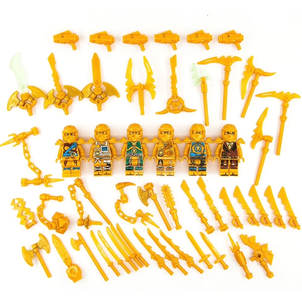 6 PCS Ninja Action Figures Minifigures Building Blocks Toys Set ...