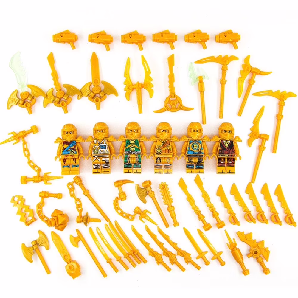 6 PCS Ninja Action Figures Minifigures Building Blocks Toys Set,Collectible Anime Ninja Figure Fans Children Toy Good Gift for Boys and Girls