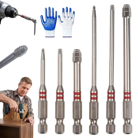 6 PCS All in One Pagoda Hex Screwdriver Bit Set, Magnetic Impact Hex Head Drill Bits, Reduce Bit Changes, Secure Fit to Help Prevent Stripping, for Furniture Assembly Bike Repair DIY