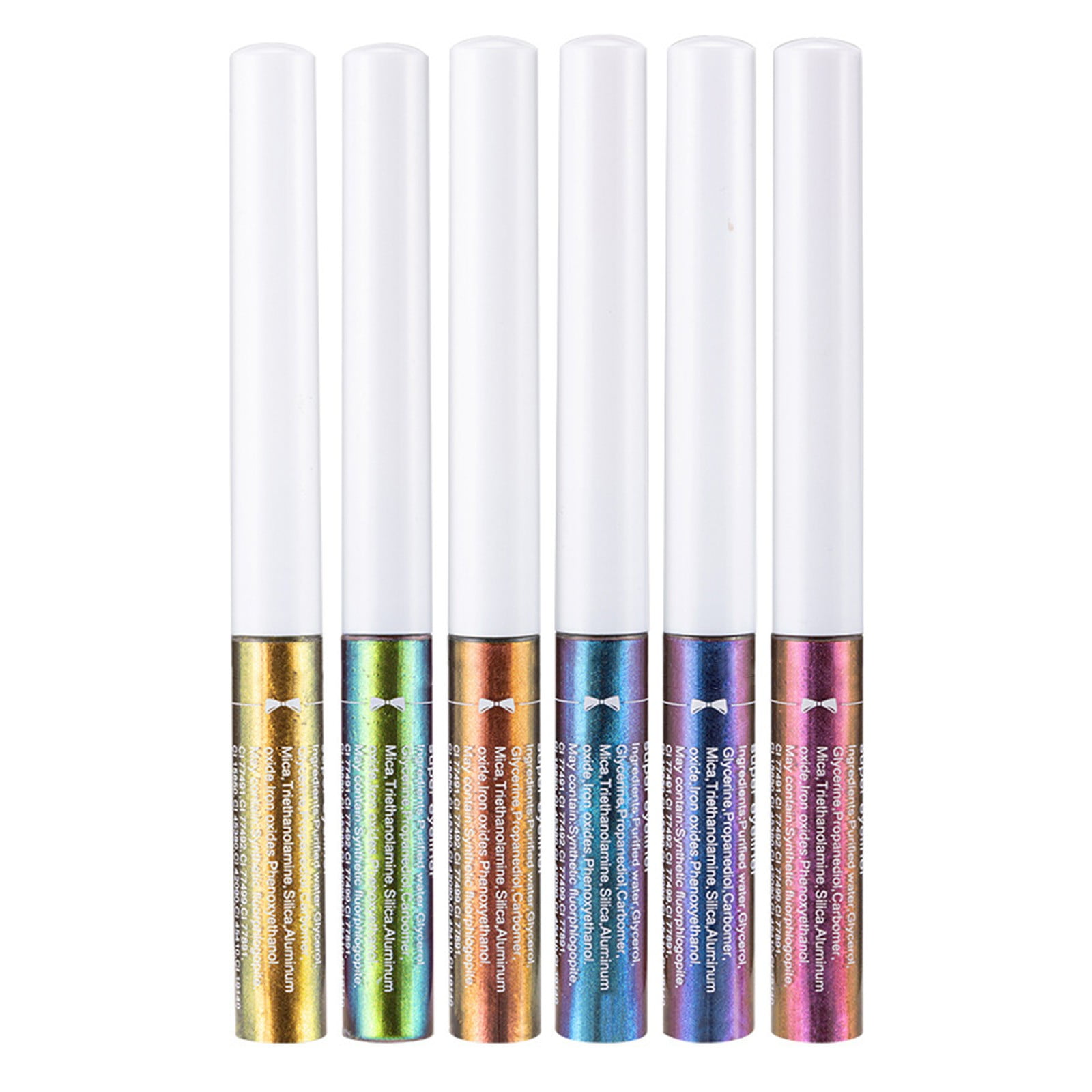 6 PCS Optical Liquid 6 Sets Light Changing Metallic Pen Thin Line Baby
