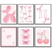 6 PCS Pink Posters, Pink Wall Art, Preppy Room Decor, Aesthetic Posters, Perfect Decorations for Home Bedroom Dorm 15*20cm, Unframed