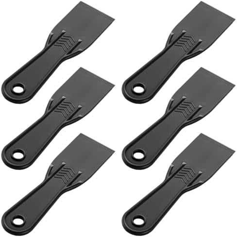 6 PCS Plastic Putty Knife, 2 Inch Black Flexible Putty Knife Scraper for Taping Drywall Spreading Repairing Walls Scratching$$Tools & Hardware Other