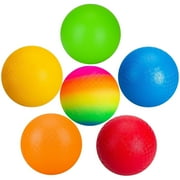 PLAYZAP Playground Balls - 8.5 Inch (6-Pack) Kickball Dodgeball Rubber Bouncy Inflatable Balls for Kids Adults, Indoor & Outdoor ball Games, Four Square, Recess, Dodge Ball, Handball W/air Pump