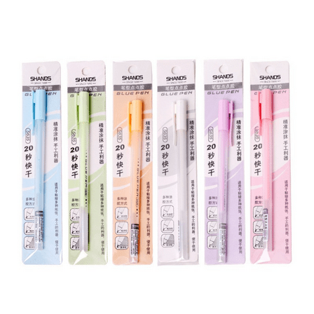 6 PCS Quick Drying Color Spot Glue Pen, Easy Control Precision Glue Pens for Scrapbooking, Craft Glue Supplies