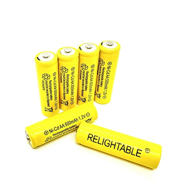 6-PCS RELIGHTABLE 500mAh AA NiCd 1.2v Rechargeable Batteries Garden Solar R6