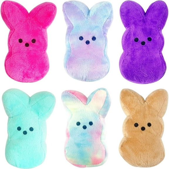 6 PCS Random Color Easter Plush Bunny 6 inch/15cm Stuffed Animals