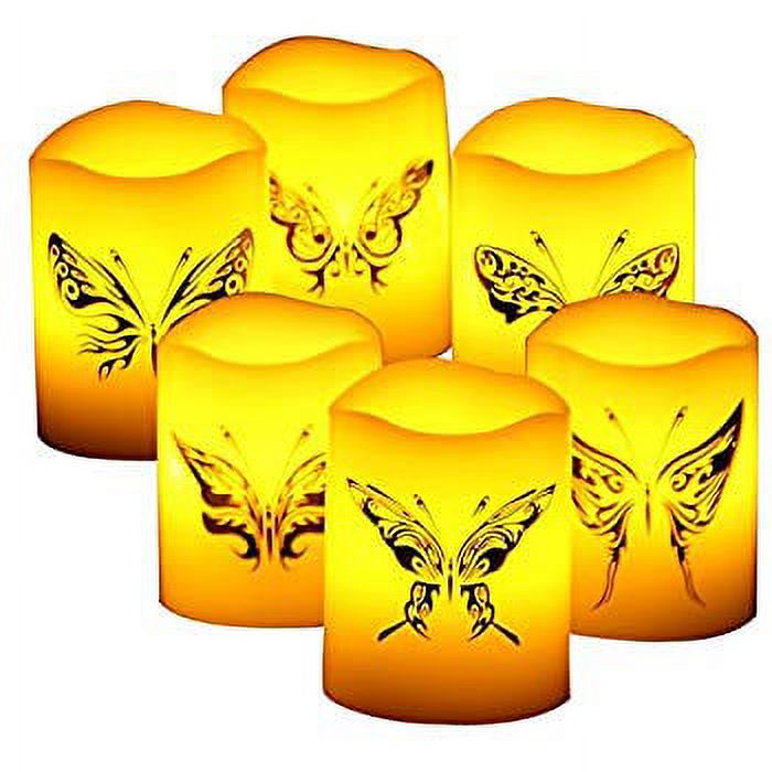 6 PCS Real Wax Flameless Candles with Timer, Pillar Candles, Flameless