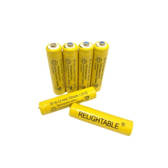 6-PCS Rechargeable NiCd AAA 700mAh Ni-Cd Batteries for Solar Light T6