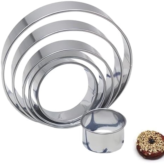 6 PCS Round Cookie Cutter Set, Stainless Steel Circle Biscuit Cutters for Baking (2/3/3.5/4/5/6 In)$$Home Decor, Kitchen, & Other