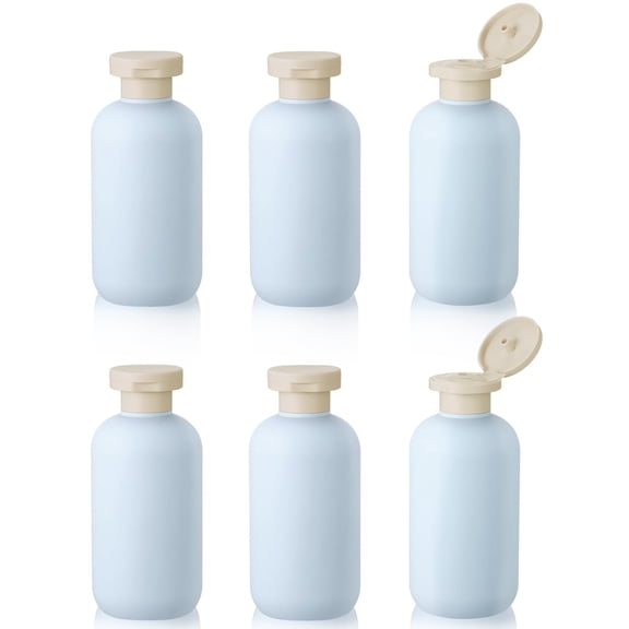 6 PCS Shampoo Travel Bottles, 200ml Refillable Travel Bottles Set for Toiletries,Empty Plastic Squeeze Bottles with Flip Cap
