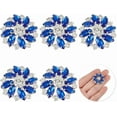 thumbnail image 1 of 6 PCS Shiny Flower Rhinestone Buttons 1 inch Brass Rhinestone Shank Buttons Royal Blue Crystal Embellishments Sew On Buttons with 1-Hole Jewelry Decorations for Crafts Wedding Clothes DIY, 1 of 9