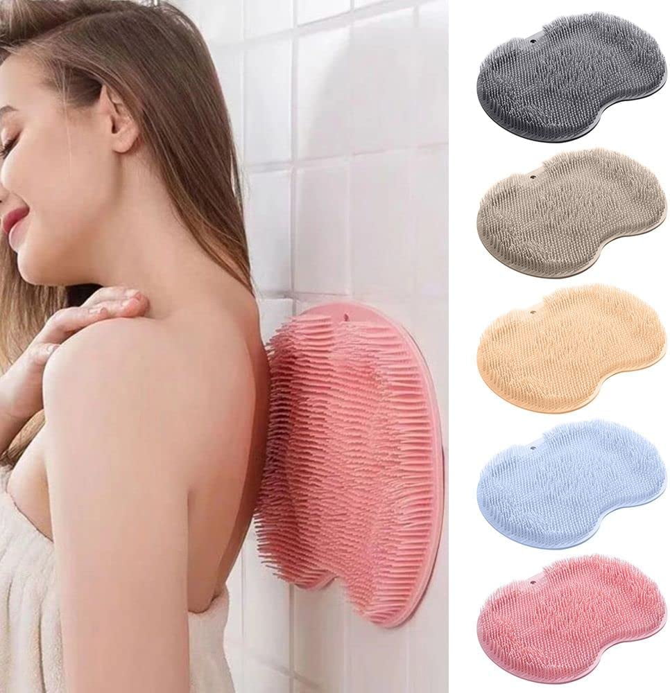 6 PCS Shower Foot & Back Scrubber, Massage Pad, Silicone Hands Free Back Scrubber for Shower