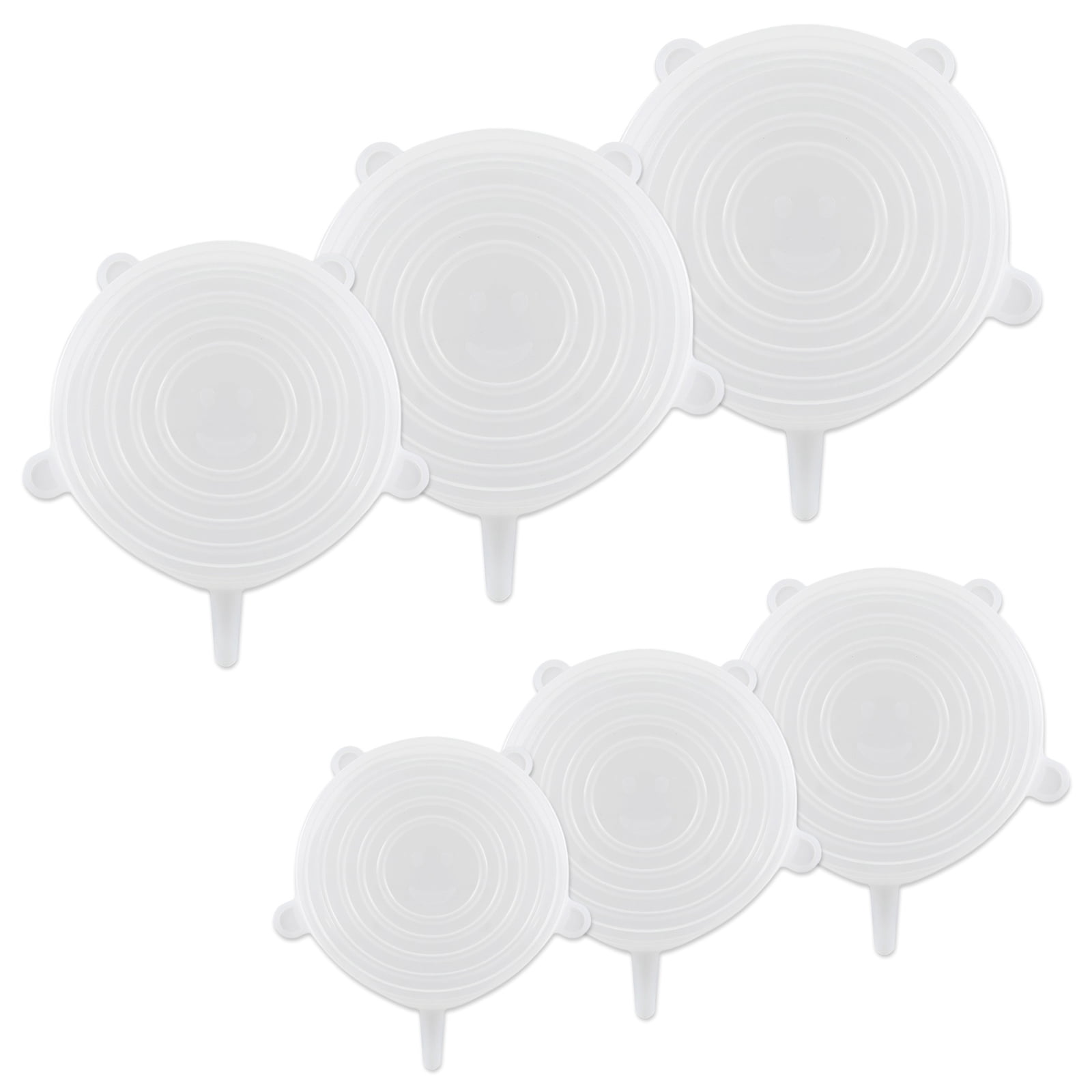 6 PCS Silicone Lids Food Covers, 6 Different Sizes Silicone Covers ...