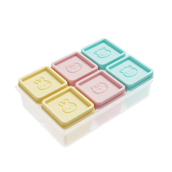 6 PCS Silicone Mold Set, Reusable Stackable Individual Molds with Lids, Easy to Unmold & Clean, Great for Freezing Yogurt & Storing Condiments, Macaron Colors.