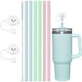 6 PCS Silicone Replacement Straws for Stanley 40oz 30oz Cup, Reusable
