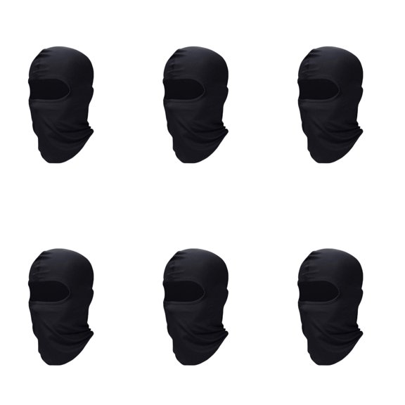 6 Pack Ski Mask Versatile Balaclava Full Face Covering for Men Women Sun and Winter Protection Black