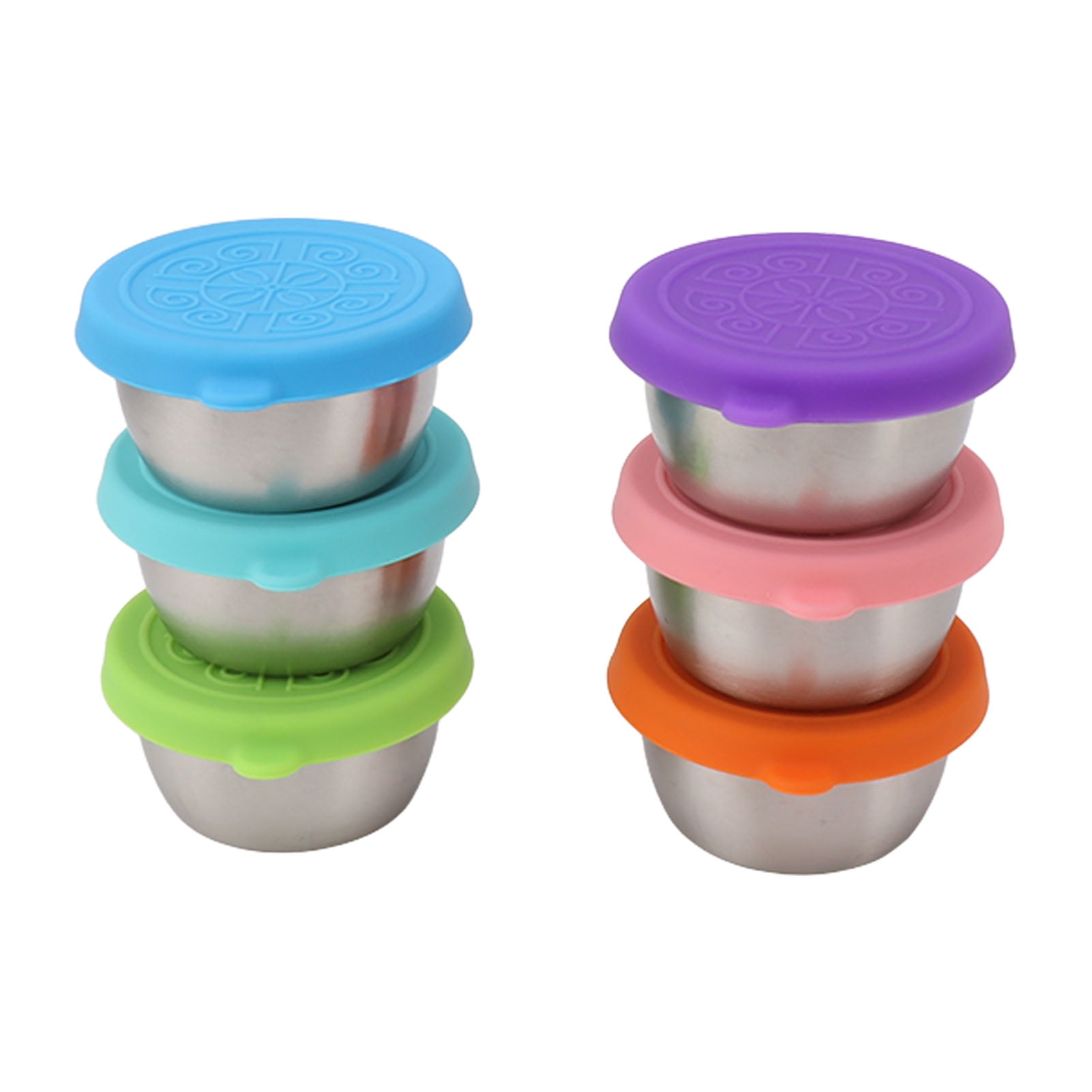 6 PCS Small Condiment Containers with Lids Colorful Leakage Proof 50ml