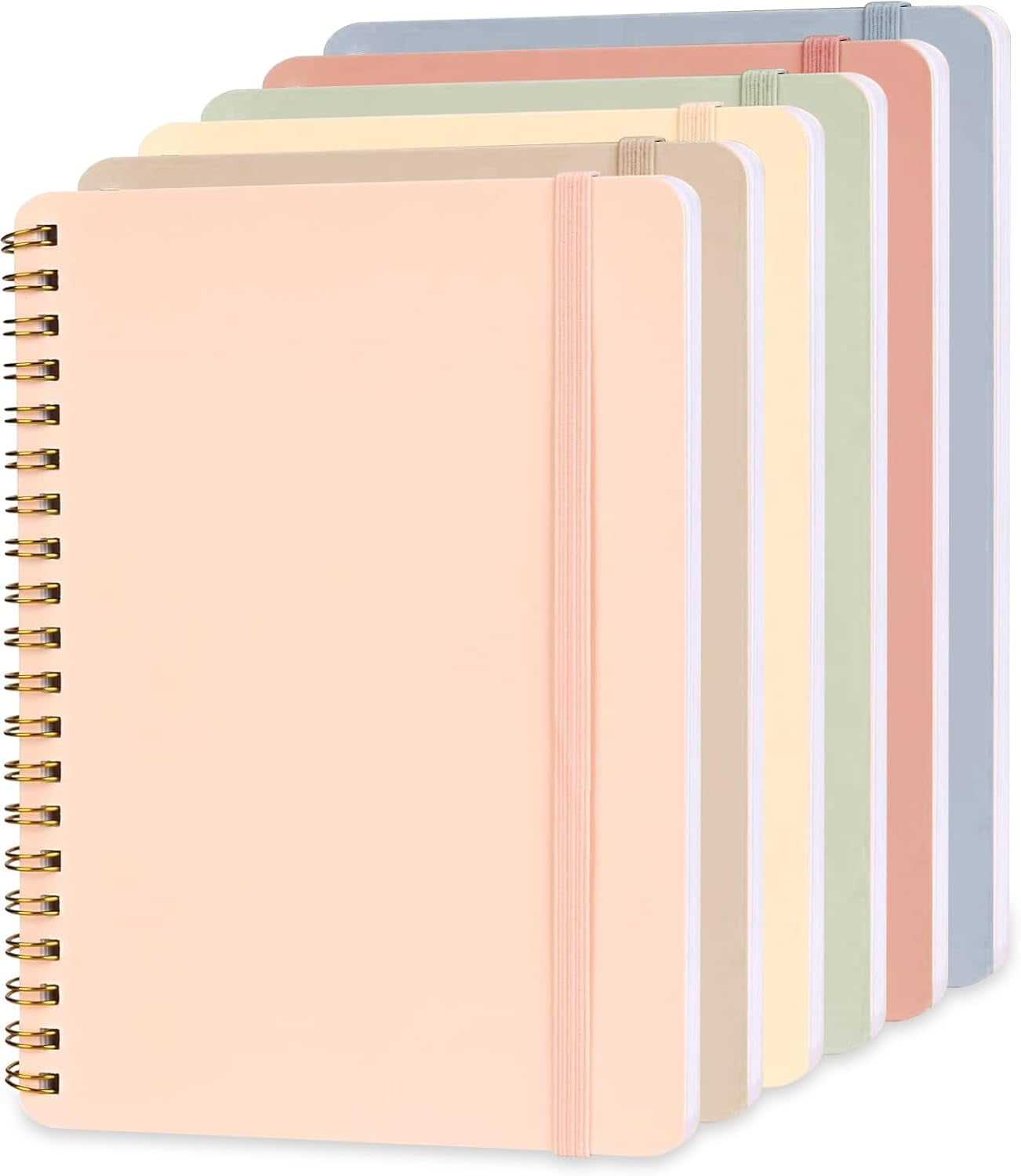 6 PCS Small Spiral Notebook 5x7, Cute Aesthetic Spiral Journal Note book for Women & Men, Spiral Bound Journals for Work School Note Taking Business, Journals for Writing 50 Sheets