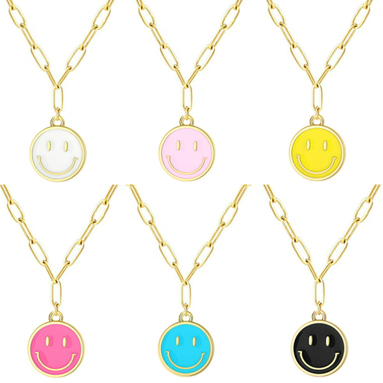 Promotion Activity 10PCS Small Square Smile Shape Necklace Non Tarnish  Cheap Jewelry