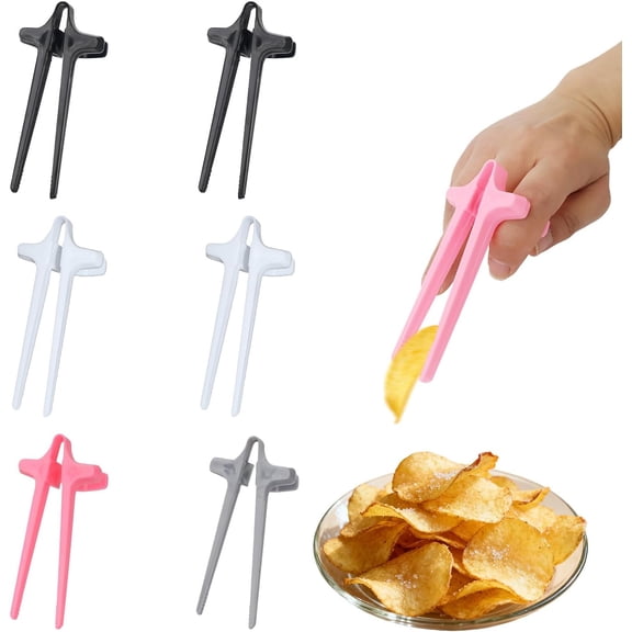 6 PCS Snack Chopsticks, Finger Chopsticks for Snacking - Grabber & Chip Helper Tool Cute Wheat Straw Office Comfortable Grip Clean Hands During Gaming