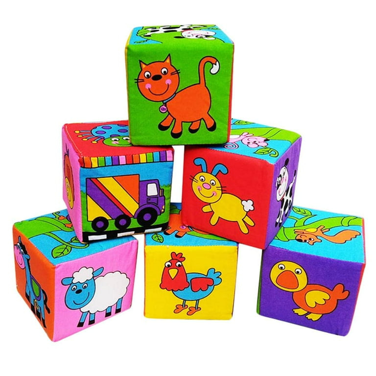 6 PCS Soft Blocks for Baby Infant with Sound Kids