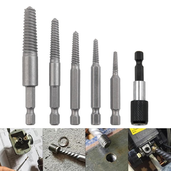 6 PCS Speed Screws Out Extractor Drill Bits Tool Broken Damaged Bolts Remover