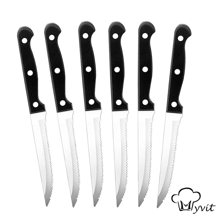 Lux Decor Collection Steak Knives - Black Steak Knives Set of 8 | Stainless  Steel Ultra Sharp Serrated Steak Knives | Scratch Resistant & Dishwasher